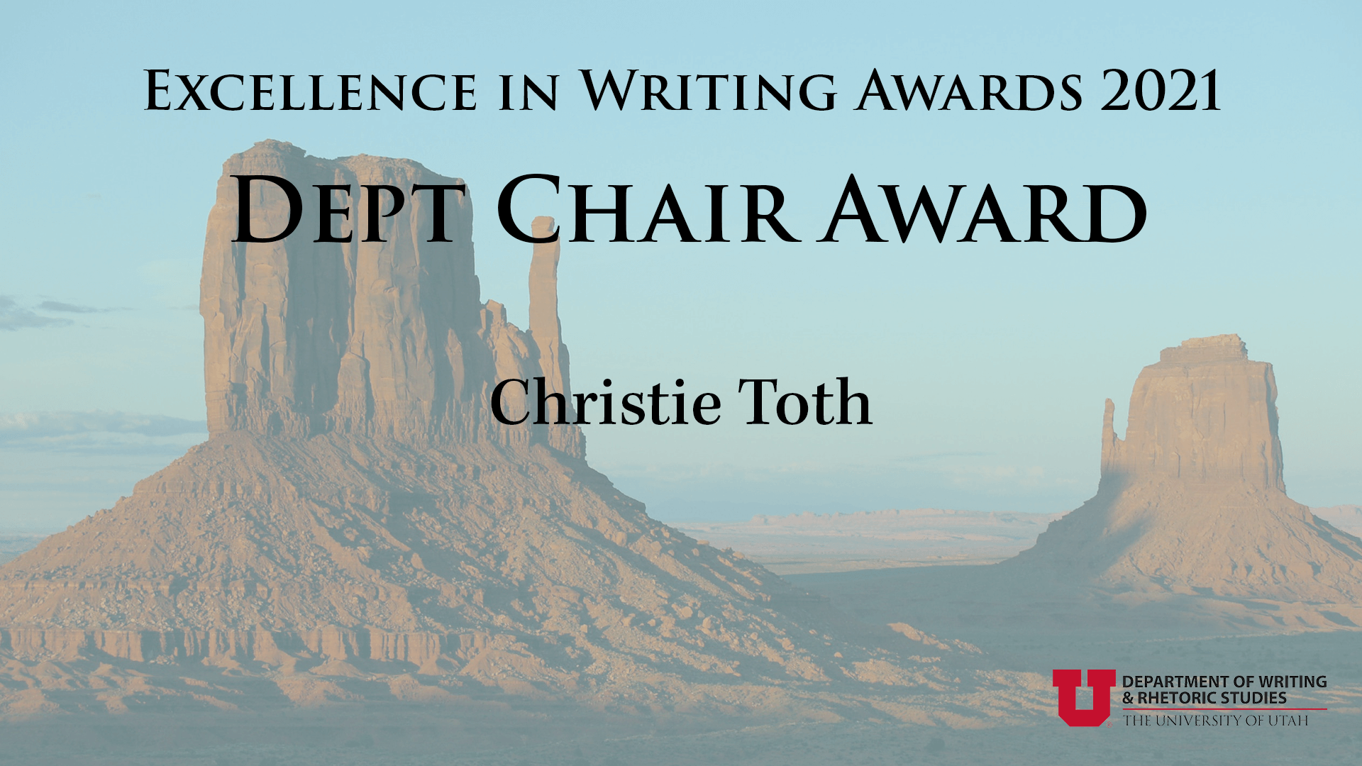 Department Chair Award — Christie Toth