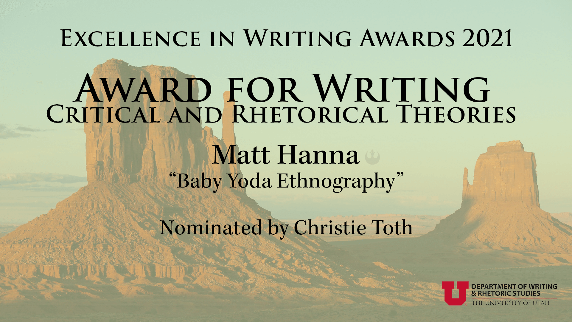 Critical and Rhetorical Theories Award