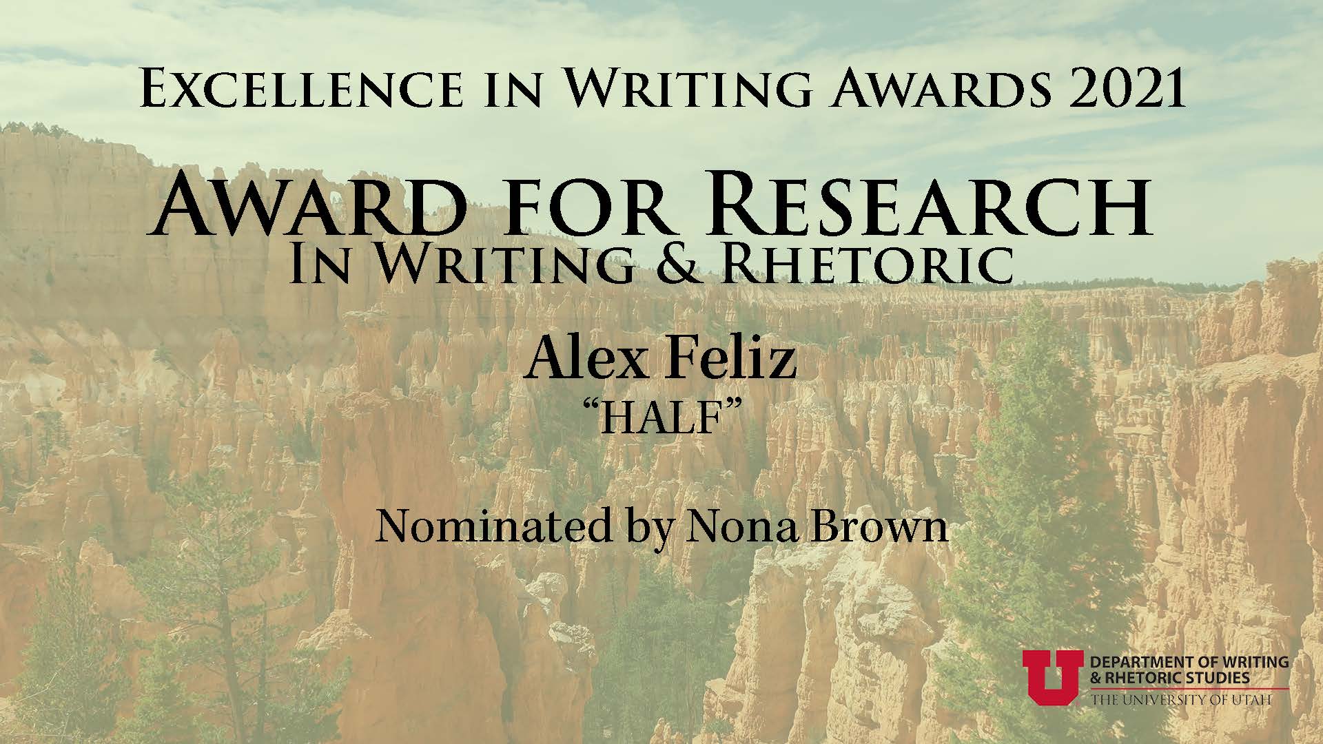 Award for Research in Writing & Rhetoric Studies — Kayden Groves