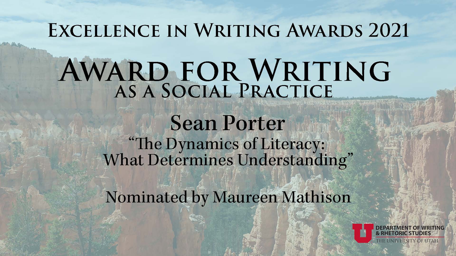 Award for Writing as a Social Practice + Rhetorical Action