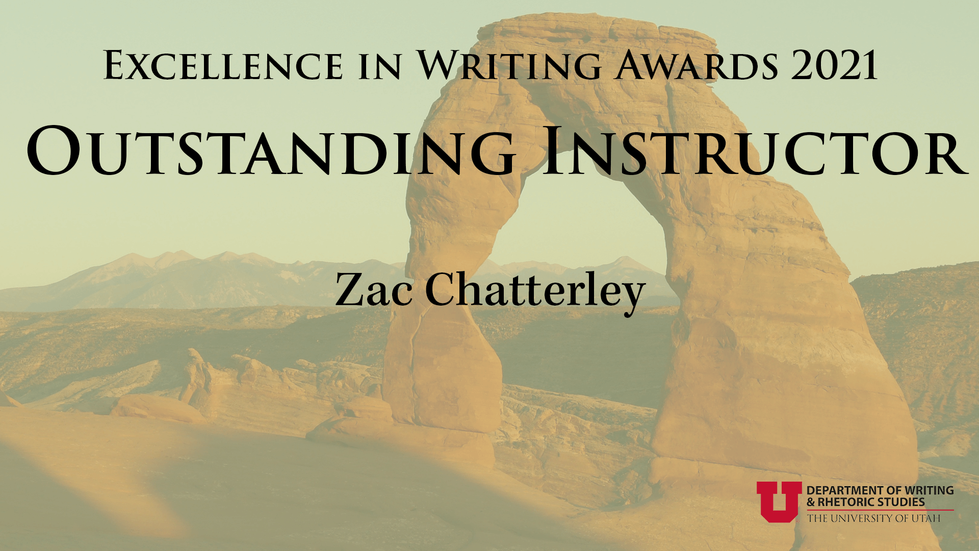 Outstanding Instructor — Zac Chatterley