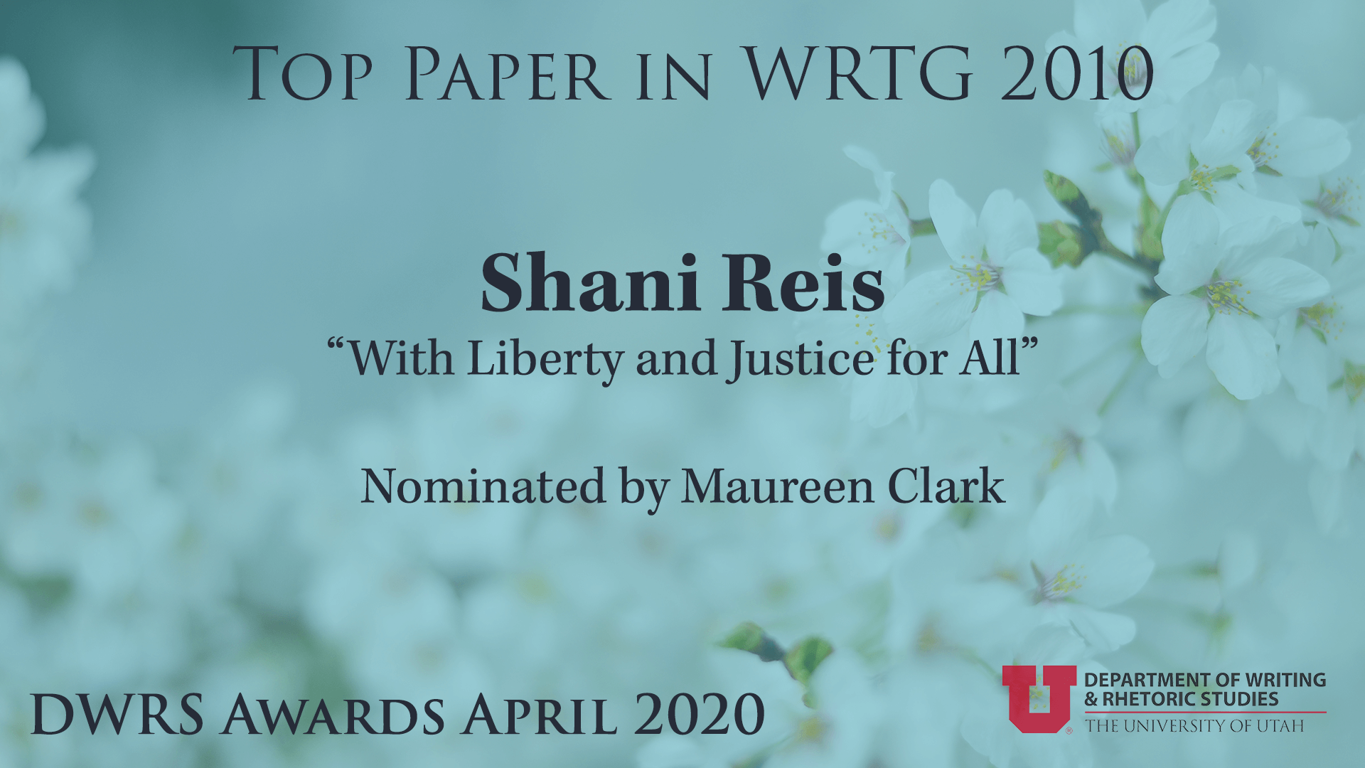 Top WRTG 2010 Paper — Shani Reis