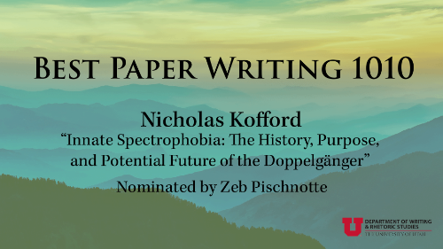 Best Paper Writing 1010: Nicholas Kofford