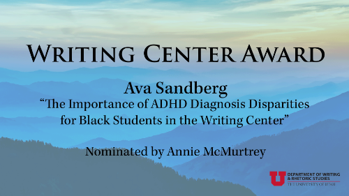 Writing Center Award: Ava Sandberg