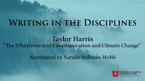 Writing in the Disciplines: Taylor Harris